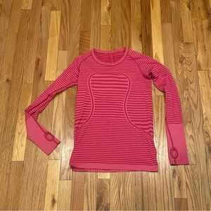 Lululemon Women’s Striped Pink Long Sleeve Top